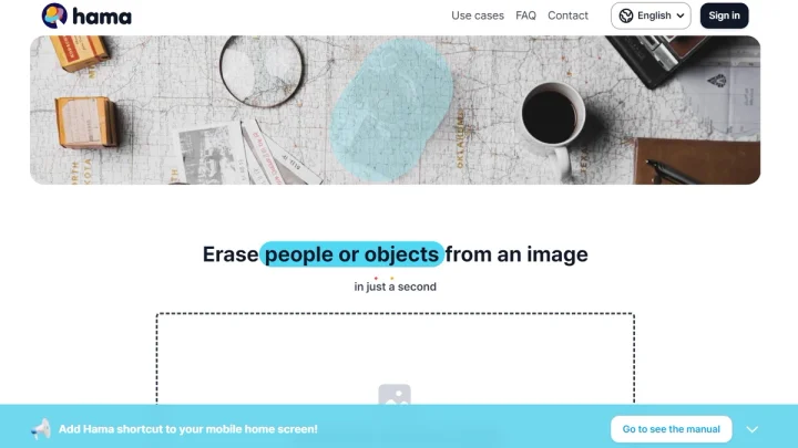 Screenshot of Hama - Image Editing website