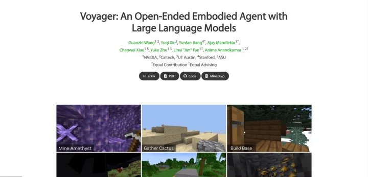 Screenshot of Voyager website