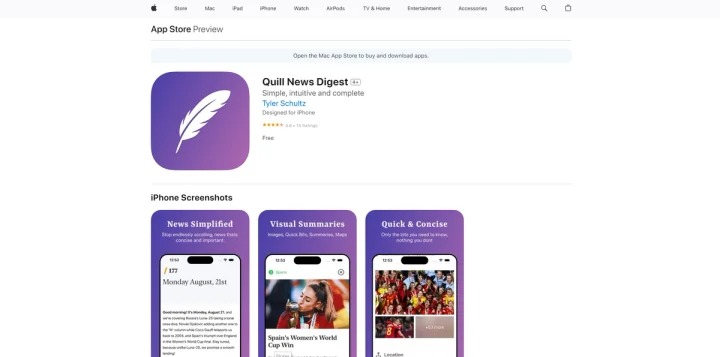Screenshot of Quill website