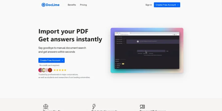 Screenshot of Doclime website