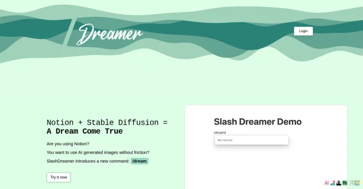 Screenshot of Dreamer website