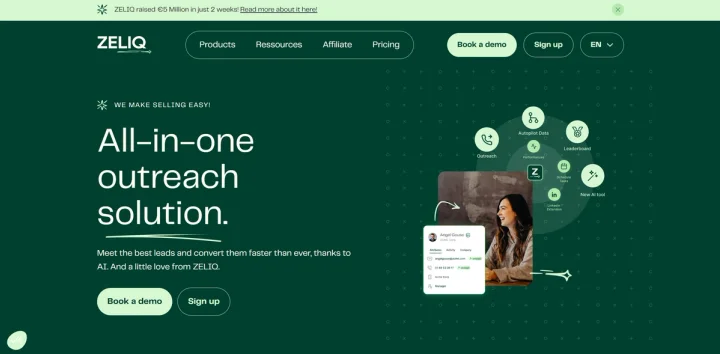 Screenshot of Zeliq website
