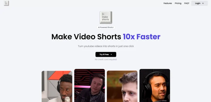 Screenshot of MakeShorts website