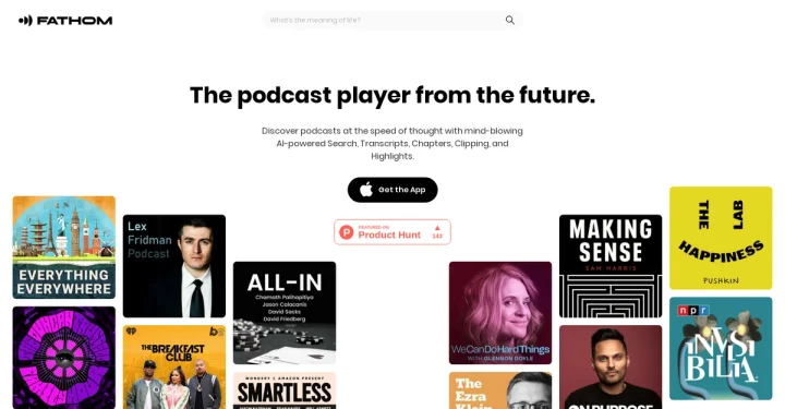 Screenshot of Fathom.fm website