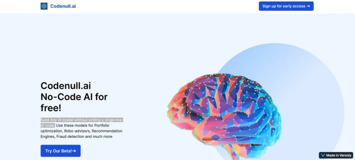 Screenshot of Codenull.ai website