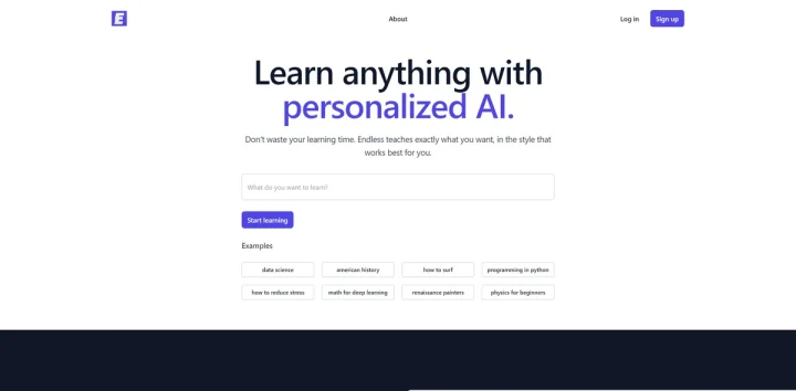 Screenshot of Endless Academy website