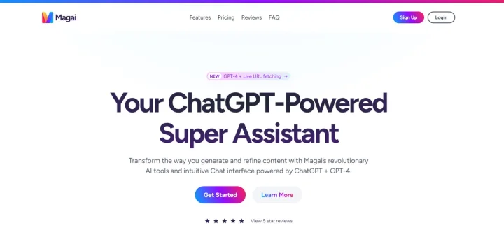 Screenshot of Magai website