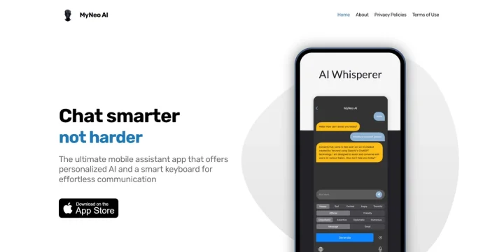 Screenshot of MyNeo AI website
