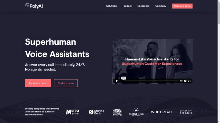 Screenshot of Poly ai website