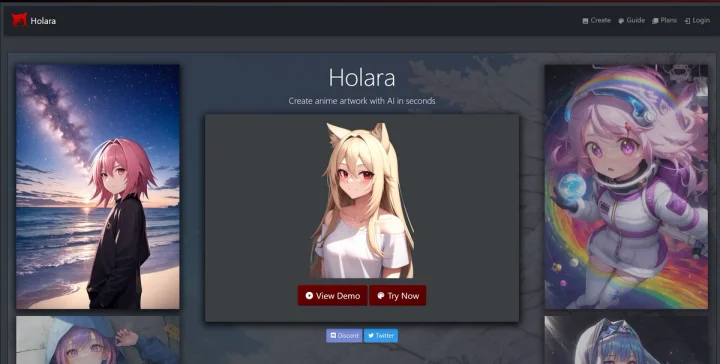 Screenshot of Holara. AI website