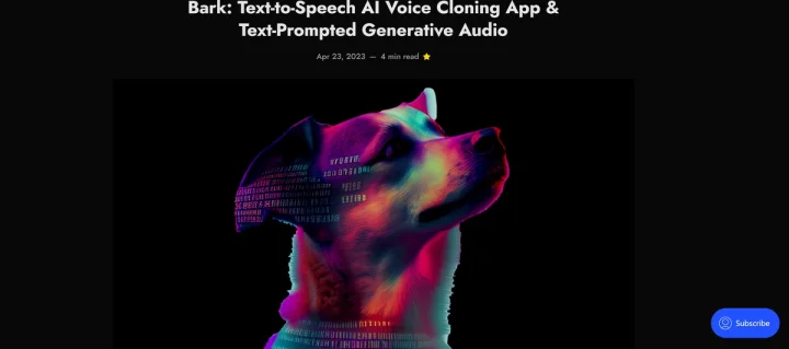 Screenshot of BARK Voice Cloning App website