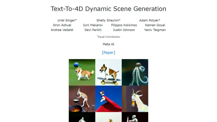 Screenshot of Text-To-4D website
