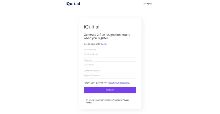 Screenshot of IQuit.ai website