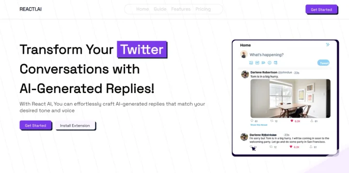 Screenshot of Reacti website