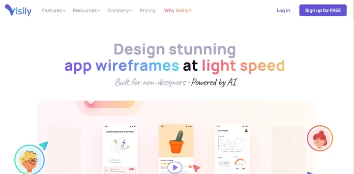 Screenshot of Visily AI website