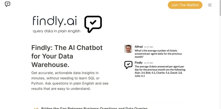 Screenshot of Findly website