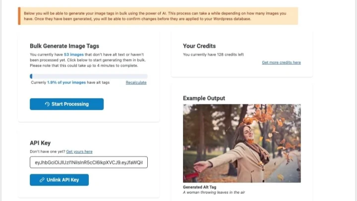 Screenshot of Alt Text Generator AI website