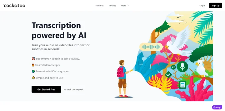Screenshot of Cockatoo website