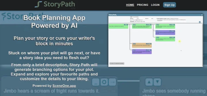 Screenshot of Story Path website