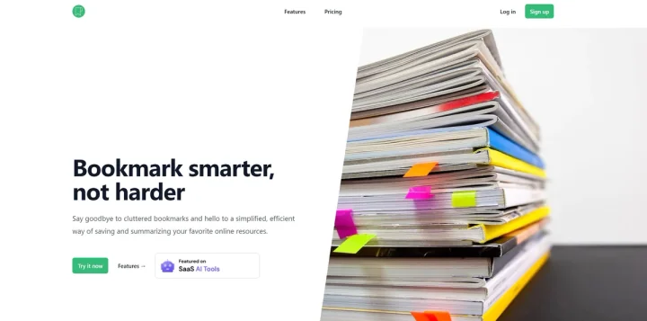 Screenshot of Bookmarked.pro website