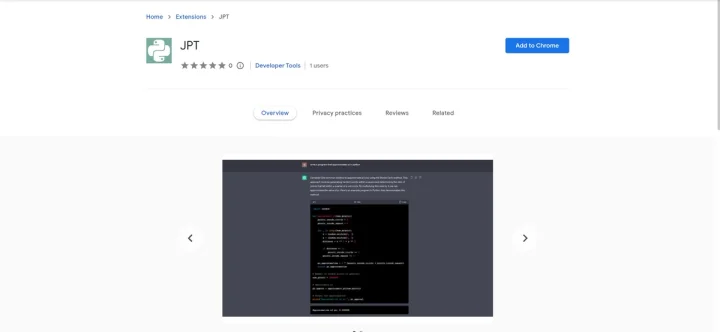 Screenshot of JPT website