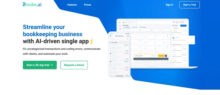 Screenshot of Booke AI website