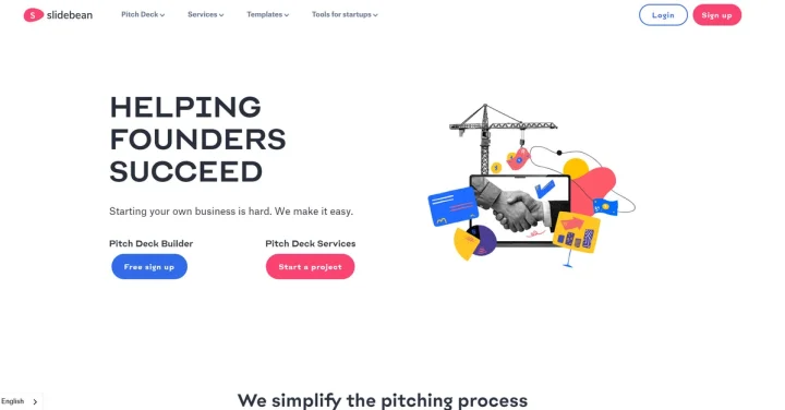 Screenshot of Slidebean website