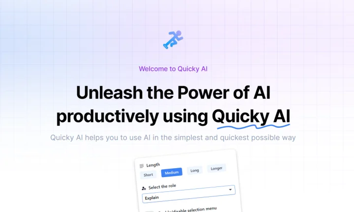 Screenshot of Quicky AI website