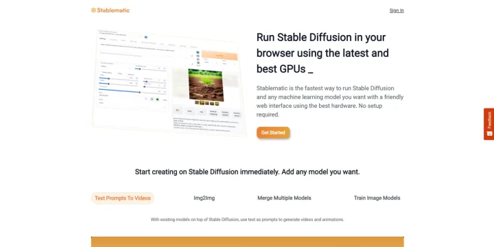 Screenshot of Stablematic website
