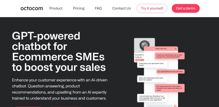 Screenshot of Octocom website