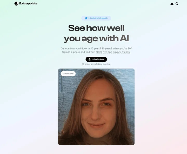 Screenshot of Extrapolate website