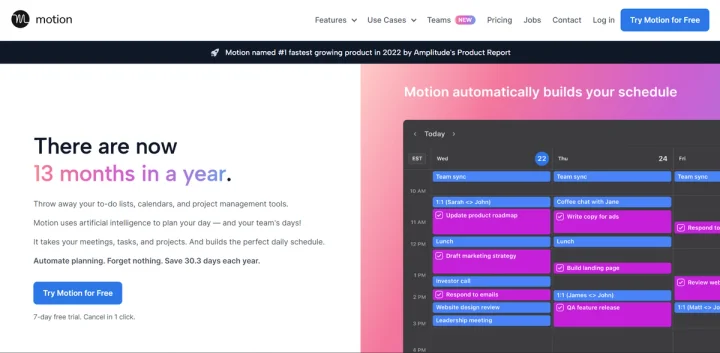 Screenshot of Usemotion website
