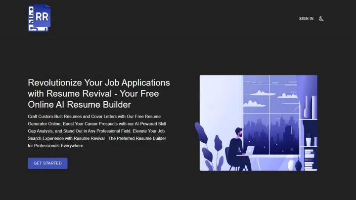 Screenshot of Resume Revival website