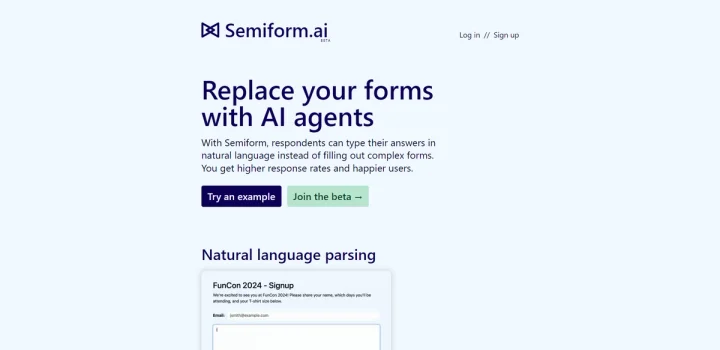 Screenshot of Semiform.ai website