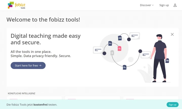 Screenshot of Fobizz website