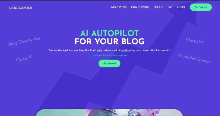 Screenshot of Blog Booster website