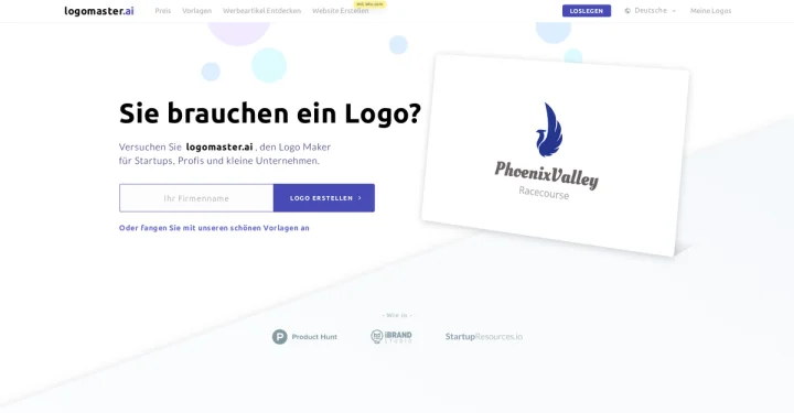 Screenshot of Logomaster website