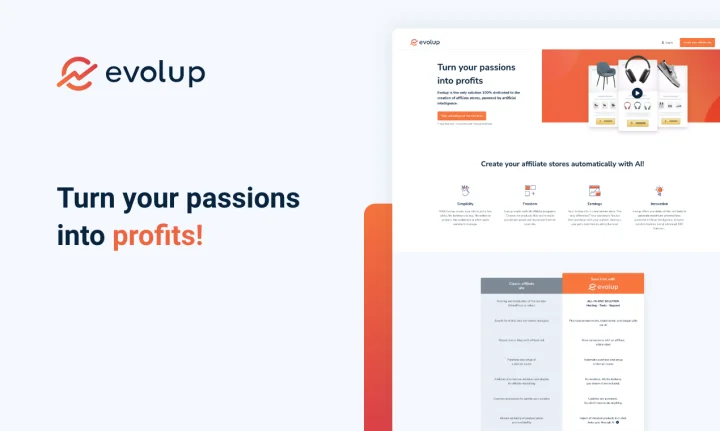 Screenshot of Evolup website