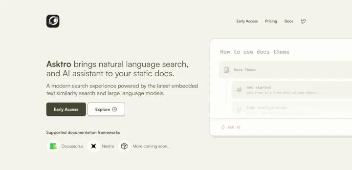 Screenshot of Asktro website