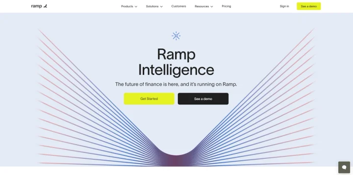 Screenshot of Ramp website