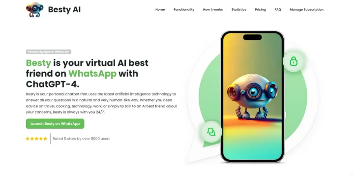 Screenshot of Besty AI website