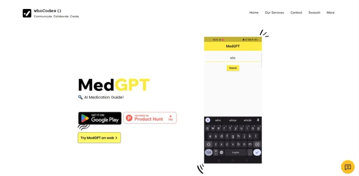 Screenshot of MedGPT website