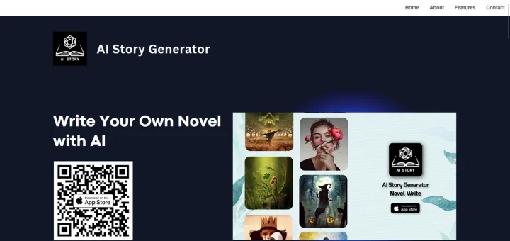 Screenshot of AI Story Generator website