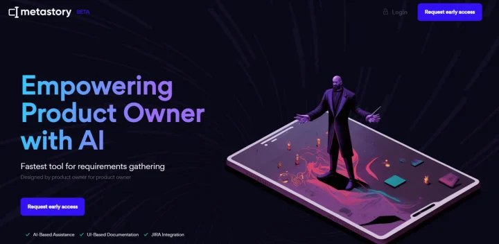 Screenshot of Metastory AI website