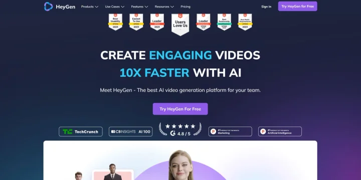 Screenshot of HeyGen website