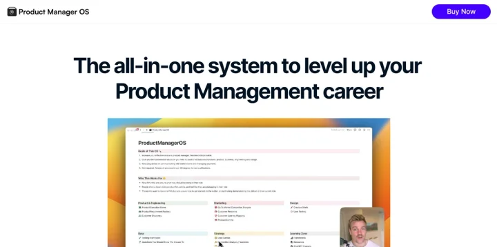 Screenshot of Product Manager OS website