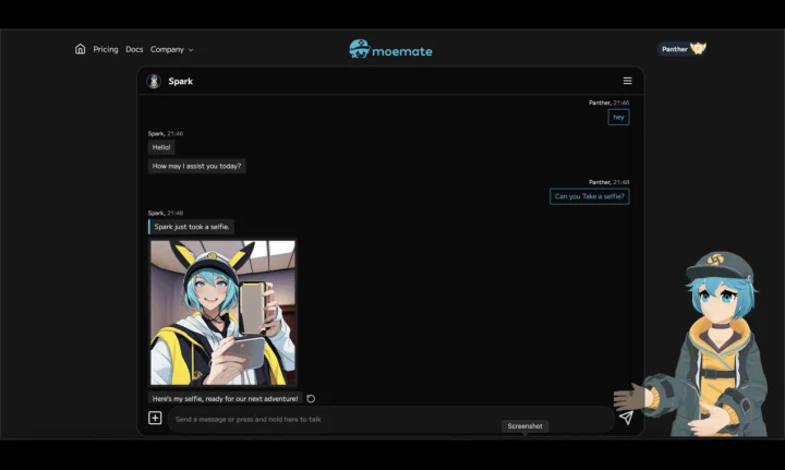 Screenshot of Moemate website