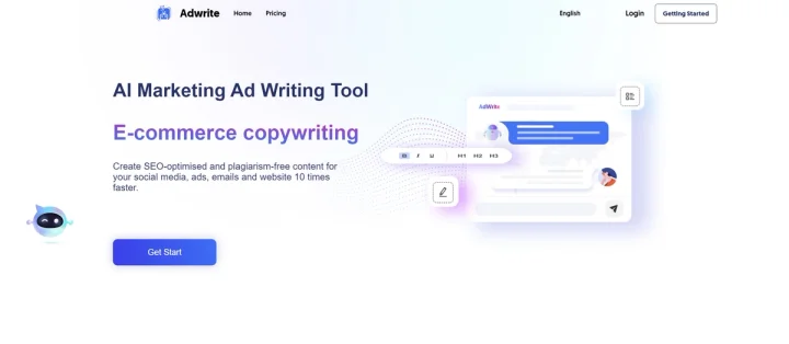 Screenshot of Adwrite website