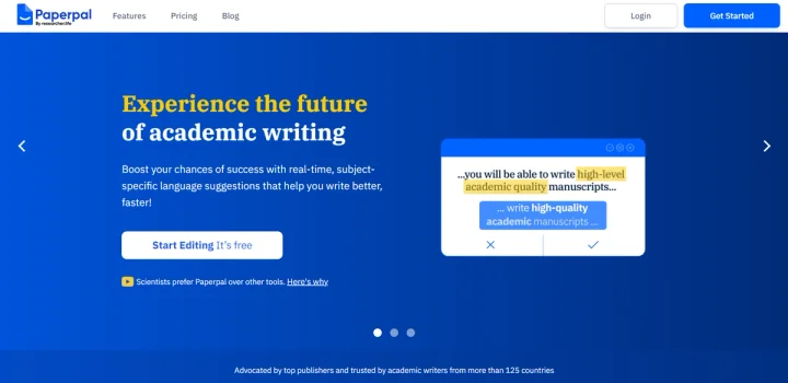 Screenshot of Paperpal website