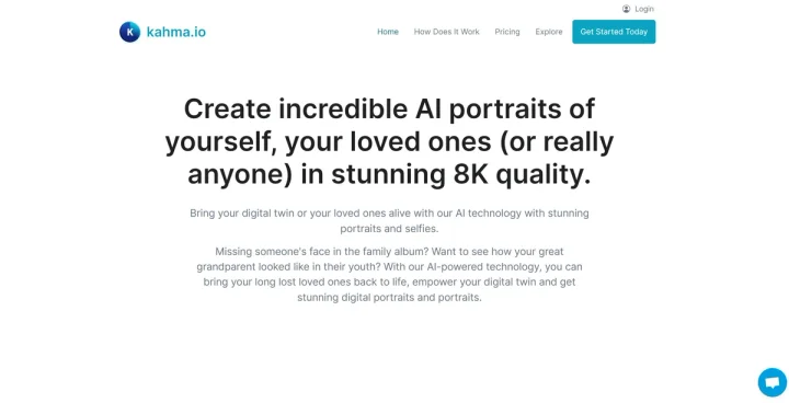Screenshot of Kahma website